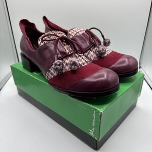 M by Morenatom Derby Oxford Pom Pom Houndstooth Women's shoes Sz 11B Lace Up